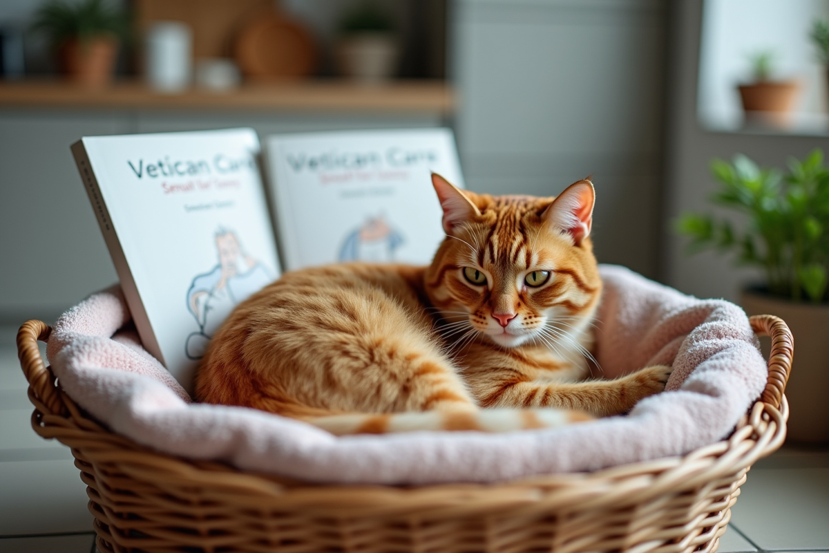 Gros plan d un chat roux enceinte dans un panier en osier